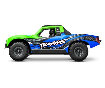 Traxxas Mini Slash 4X4: 4WD short course truck, fully assembled, Ready-To-Race®, with TQ™ 2.4 GHz radio system, Bl-2s™ Brushless Power System, and clipless® painted body. Includes 2-cell LiPo battery and 2-amp USB-C - Green
