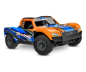 Traxxas Mini Slash 4X4: 4WD short course truck, fully assembled, Ready-To-Race®, with TQ™ 2.4 GHz radio system, Bl-2s™ Brushless Power System, and clipless® painted body. Includes 2-cell LiPo battery and 2-amp USB-C - Orange