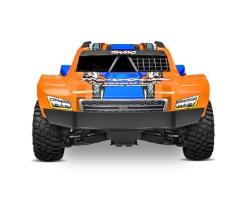 Traxxas Mini Slash 4X4: 4WD short course truck, fully assembled, Ready-To-Race®, with TQ™ 2.4 GHz radio system, Bl-2s™ Brushless Power System, and clipless® painted body. Includes 2-cell LiPo battery and 2-amp USB-C - Orange