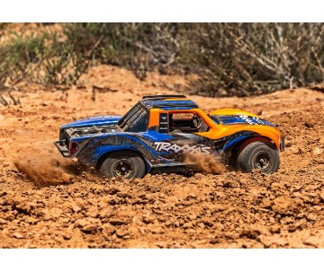 Traxxas Mini Slash 4X4: 4WD short course truck, fully assembled, Ready-To-Race®, with TQ™ 2.4 GHz radio system, Bl-2s™ Brushless Power System, and clipless® painted body. Includes 2-cell LiPo battery and 2-amp USB-C - Orange
