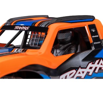 Traxxas Mini Slash 4X4: 4WD short course truck, fully assembled, Ready-To-Race®, with TQ™ 2.4 GHz radio system, Bl-2s™ Brushless Power System, and clipless® painted body. Includes 2-cell LiPo battery and 2-amp USB-C - Orange