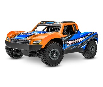 Traxxas Mini Slash 4X4: 4WD short course truck, fully assembled, Ready-To-Race®, with TQ™ 2.4 GHz radio system, Bl-2s™ Brushless Power System, and clipless® painted body. Includes 2-cell LiPo battery and 2-amp USB-C - Orange