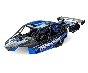 Traxxas Body, Funco Pro Scale Sand Car, blue (painted, decals applied) (assembled with front & rear body supports for clipless mounting, roll cage & interior)