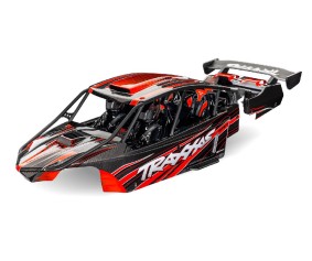 Traxxas Body, Funco Pro Scale Sand Car, red (painted, decals applied) (assembled with front & rear body supports for clipless mounting, roll cage & interior)