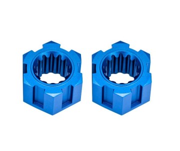 Traxxas Wheel hubs, hex, front (6061-T6 aluminum, blue-anodized) (2)