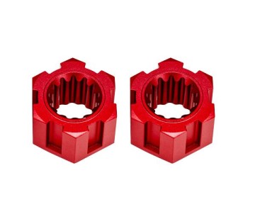 Traxxas Wheel hubs, hex, front (6061-T6 aluminum, red-anodized) (2)