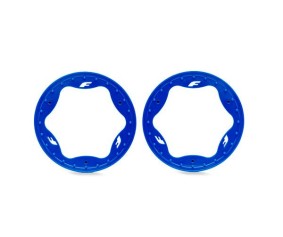 Traxxas Beadlock rings, front, blue (3.5