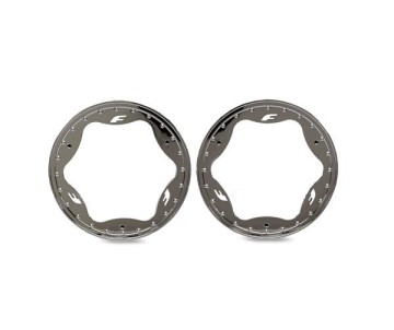 Traxxas Beadlock rings, front, chrome (3.5