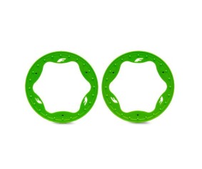 Traxxas Beadlock rings, front, green (3.5