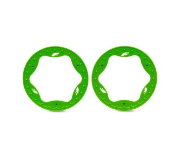 Traxxas Beadlock rings, front, green (3.5