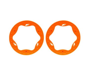 Traxxas Beadlock rings, front, orange (3.5
