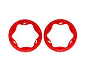 Traxxas Beadlock rings, front, red (3.5