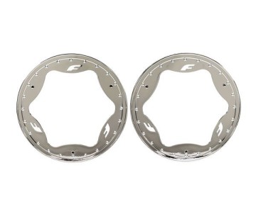 Traxxas Beadlock rings, rear, chrome (3.9