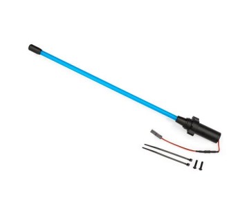 Traxxas Whip light, LED (assembled) (1)/ 3x12mm BCS (2) (replacement for 1 whip light, left or right) (requires #6588X accessory power supply), Blue