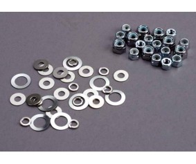 Traxxas Nut Set, Lock Nuts (3mm (11) And 4mm(7)) & Washer Set