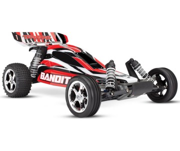 Traxxas Bandit: 1/10 Scale Off-Road Buggy, Fully-Assembled, Waterproof, Ready-To-Race, with TQ 2.4GHz Radio System, XL-5 Electronic Speed Control, and ProGraphix Painted Body. Requires: Battery and Charger - Red