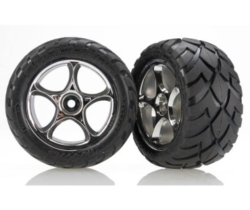 Traxxas Anaconda Rear Tires w/Tracer Wheels (2) (VXL Bandit) (Chrome) (Standard)