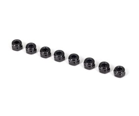 Traxxas Nuts, 3mm nylon locking, black (8)