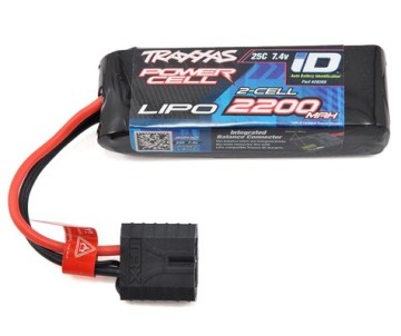Traxxas 2200mAh 2S 7.4V 25C LiPo iD Connector Soft Case 88x21x30mm