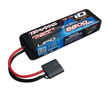 Traxxas 5800mAh 2S 7.4V 25C LiPo iD Connector Soft Case 137x25x43mm