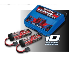 Traxxas EZ-Peak Dual Multi-Chemistry Battery Charger (TRA2972) with 2x 5000mAh 11.1V 3Cell 25C Lipo Batteries (TRA2872X)