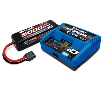 Traxxas EZ-Peak Live 100W Multi-Chemistry Battery Charger (TRA2971) with 1 x 5000mAh 14.8V 4Cell 25C LiPo Battery (TRA2889X)