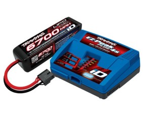Traxxas EZ-Peak Plus 4S, 8 Amp Multi-Chemistry Battery Charger (TRA2981) with 1 x 6700mAh 14.8V 4Cell 25C LiPo Battery (TRA2890X)