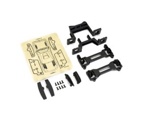 Traxxas Body conversion kit, Stampede (includes front & rear body mounts, latches, hardware) (for clipless mounting)