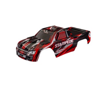 Traxxas Body, Stampede (also fits Stampede VXL), red (painted, decals applied) (assembled with front & rear body mounts for clipless mounting)