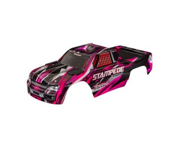 Traxxas Body, Stampede® (also fits Stampede® VXL), pink (painted, decals applied) (assembled with front & rear body mounts for clipless mounting)