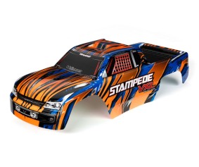 Traxxas Body, Stampede VXL, Orange & Blue (Painted, Decals Applied)