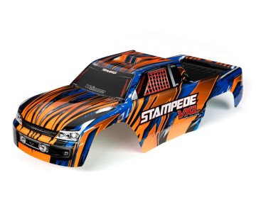 Traxxas Body, Stampede VXL, Orange & Blue (Painted, Decals Applied)