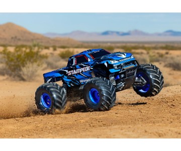 Traxxas Stampede 1/10 Monster Truck RTR Extreme Heavy Duty with TQ 2.4GHz Radio System and XL-5 ESC (Fwd/Rev) Includes 7-Cell NiMH 3000mAh Traxxas Battery and 4-amp USB-C Charger w/ iD - Blue-X