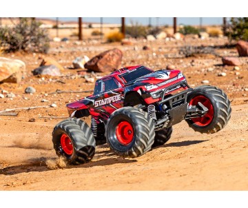 Traxxas Stampede 1/10 Monster Truck RTR Extreme Heavy Duty with TQ 2.4GHz Radio System and XL-5 ESC (Fwd/Rev) Includes 7-Cell NiMH 3000mAh Traxxas Battery and 4-amp USB-C Charger w/ iD - Red-X