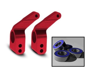 Traxxas Aluminum Stub Axle Carriers (Red) (4)