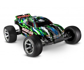 Traxxas Rustler VXL Brushless 1/10 RTR Stadium Truck - Green, Magnum Transmission, TSM, TQi, No Battery/Charger
