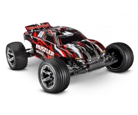 Traxxas Rustler VXL Brushless 1/10 RTR Stadium Truck - Red, Magnum Transmission, TSM, TQi, No Battery/Charger