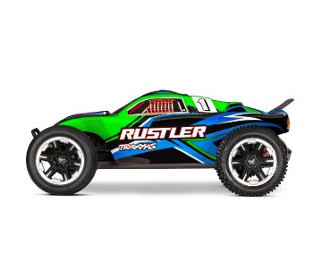 Traxxas Rustler 1/10 Stadium Truck RTR Extreme Heavy Duty with TQ 2.4GHz Radio System and XL-5 ESC (Fwd/Rev)  Includes 7-Cell NiMH 3000mAh Traxxas Battery and 4-amp USB-C Charger w/ iD - Green