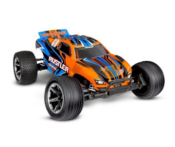 Traxxas Rustler 1/10 Stadium Truck RTR Extreme Heavy Duty with TQ 2.4GHz Radio System and XL-5 ESC (Fwd/Rev)  Includes 7-Cell NiMH 3000mAh Traxxas Battery and 4-amp USB-C Charger w/ iD - Orange