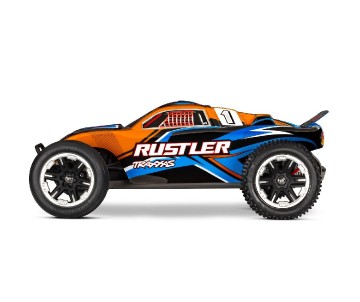 Traxxas Rustler 1/10 Stadium Truck RTR Extreme Heavy Duty with TQ 2.4GHz Radio System and XL-5 ESC (Fwd/Rev)  Includes 7-Cell NiMH 3000mAh Traxxas Battery and 4-amp USB-C Charger w/ iD - Orange