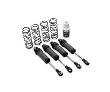 Traxxas Ultra Shocks (gray) (long) (complete w/ spring pre-load spacers & springs) (4)