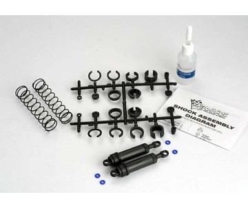 Traxxas Ultra Shocks (black) (xx-long) (complete w/ spring pre-load spacers & springs) (rear) (2)