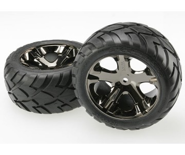 Traxxas Anaconda Rear Tires w/All-Star Wheels (2) (Black Chrome) (Standard)