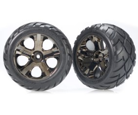 Traxxas Anaconda Tires w/All-Star Front Wheels (2) (Black Chrome) (Standard)