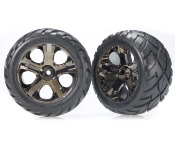 Traxxas Anaconda Tires w/All-Star Front Wheels (2) (Black Chrome) (Standard)