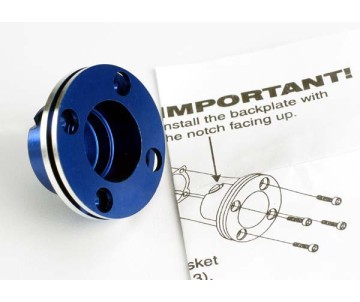Traxxas Backplate, Machined Aluminum (Blue-Anodized)(Requires Electric Bump Starter) (Not For Use With Nitro Stampede)