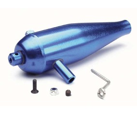 Traxxas Tuned Pipe, High Performance (Aluminum) (Blue-Anodized)/ Pipe Hanger/ Screws/ Nuts (Requires #4941)