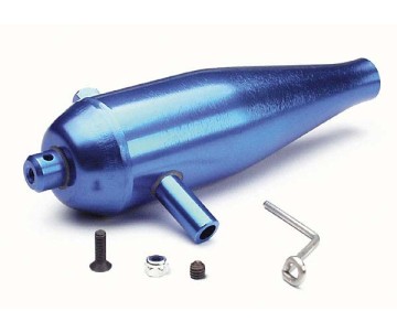 Traxxas Tuned Pipe, High Performance (Aluminum) (Blue-Anodized)/ Pipe Hanger/ Screws/ Nuts (Requires #4941)
