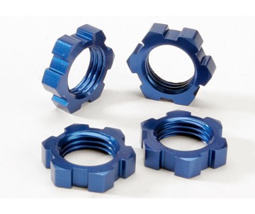 Traxxas Wheel nuts, splined, 17mm (blue-anodized) (4)