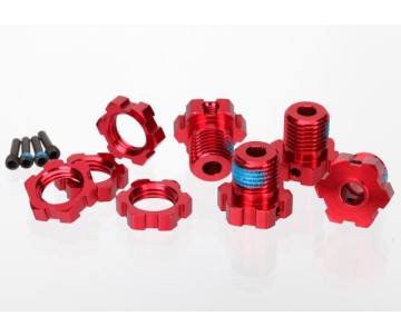 Traxxas 17mm Splined Wheel Hub Set (Red) (4)